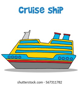 Container ship of vector art illustration collection