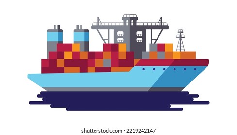 Container ship Water Transportation illustration