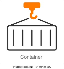 Container and shipping icon concept