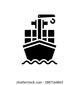 container shipping icon of glyph style vector illustration design