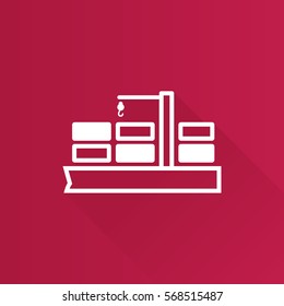 Container shipping icon in Metro user interface color style. Industrial distribution import export