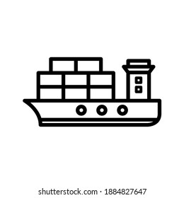diseño de ilustración de vector de línea de envío de contenedores