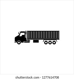 Container Shipping Truck Icon Vector Art Illustration