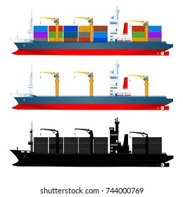 Container Ships Side View Empty Containers Stock Vector (Royalty Free ...