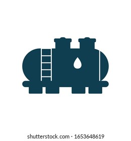 diseño de iconos de estilo contenedor de silueta, industria petrolera, tecnología de combustible de gas, producción industrial y tema del petróleo. Ilustración vectorial