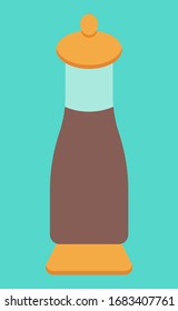 Contenedor para el mantenimiento de las especias, ícono aislado de la trituradora de pimienta. Sabor por la comida y los platos. Sazonarse y hacer platos picantes. Almacenamiento de artículos de cocina para ingredientes. Vector en ilustración de estilo plano