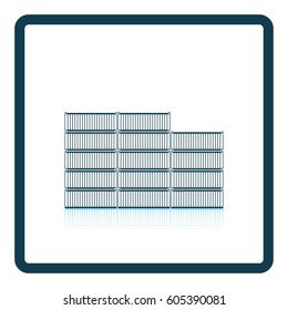 Container stack icon. Shadow reflection design. Vector illustration.