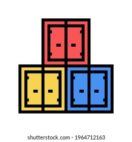 container stack port color icon vector. container stack port sign. isolated symbol illustration
