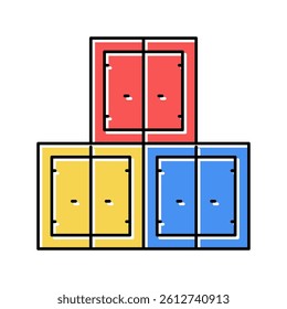 container stack port color icon vector. container stack port sign. isolated symbol illustration