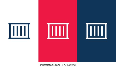 Símbolo vectorial aislado de la ilustración de icono de almacenamiento del contenedor