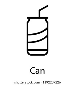 A container with straw and soft drink in it symbolizing tin pack 