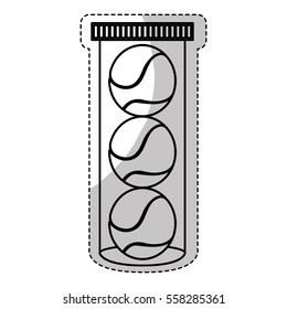 container with tennis balls icon over white background. sport equipment concept. vector illustration