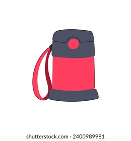 container thermos cartoon. water thermo, drink flask, steel cap container thermos sign. isolated symbol vector illustration