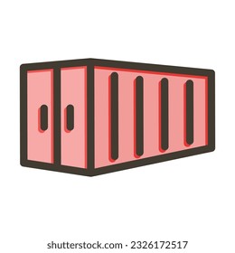 Container Thick Line Filled Colors For Personal And Commercial Use.

