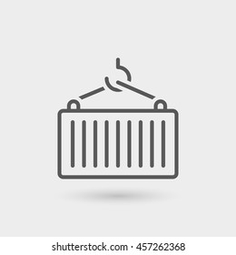 container thin line icon isolated with shadow