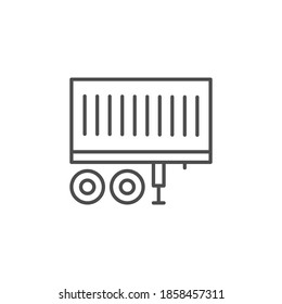 Container trailer line outline icon