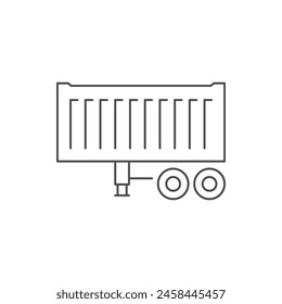 Container trailer line outline icon