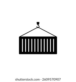 Container transportation icon, representing efficient logistics and global goods shipping solutions.