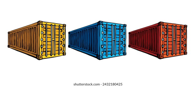 Container für den Transport. Vektorzeichnung