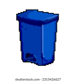 container trash bin garbage game pixel art retro vector. bit container trash bin garbage. old vintage illustration