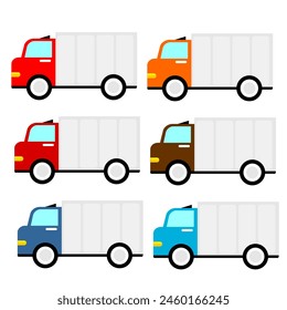 Container LKW oder LKW Vektorillustration in verschiedenen Farben. Kann verwendet werden, um Kindererziehung