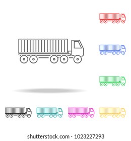 Container Truck colored icons. Element of logistic multi colored icon for mobile concept and web. Thin line icon for website design and development, app development. Premium icon on white background