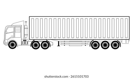 container truck coloring pages. trailer truck coloring.