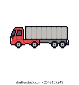 arte de pixel de entrega de caminhão contêiner
