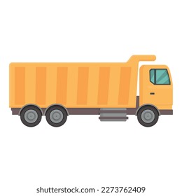Vector de caricatura de icono de camión de contenedor. Descarga de Tipper. Carga cargadora