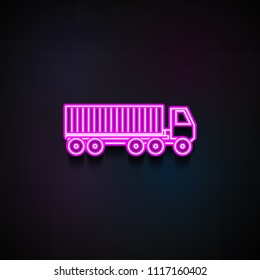 Container Truck icon. Element of logistics icons for mobile concept and web apps. Neon Container Truck icon can be used for web and mobile apps