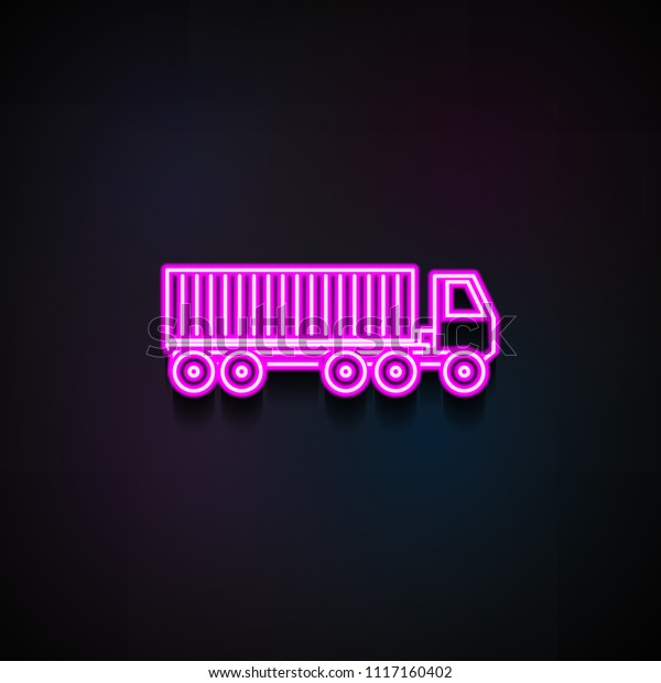 Container Truck icon. Element of logistics icons for\
mobile concept and web apps. Neon Container Truck icon can be used\
for web and mobile\
apps