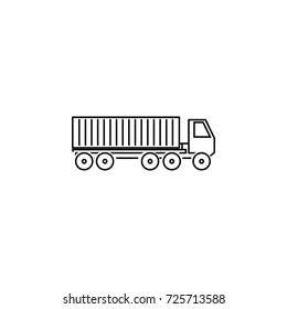 Container Truck Icon On White Background