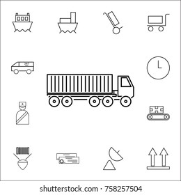 Container Truck icon. Set of Logistic icons. Premium quality graphic design. Signs, outline symbols collection, simple thin line icon for websites, web design, mobile app icon on white background