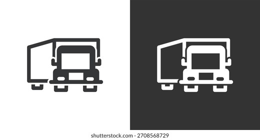 Container Truck Symbol. Symbol für durchgezogene Glyphenserie