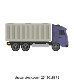 Container truck illustrated on white background