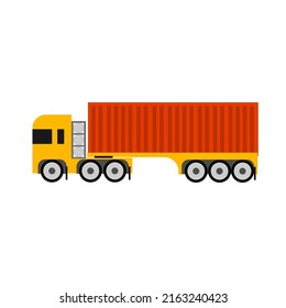 the container truck illustration on isolated background.