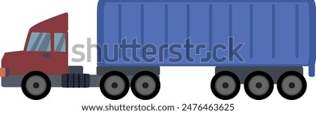 Container truck isolated on white background. Cartoon truck flat vector illustration