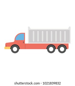 
Container Truck. A semi truck with box container, vector icon in flat design 
