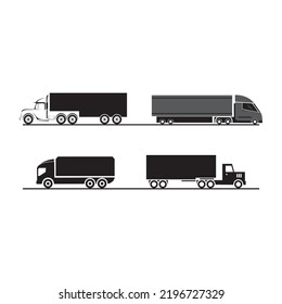Container truck set illustration vector design