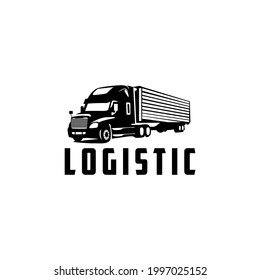 Container Truck Silhouette Transport Moving Cargo Stock Vector (Royalty ...