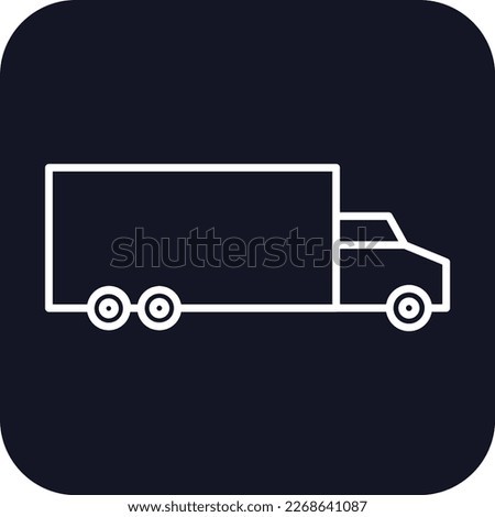 Container truck Transportation Icons with black filled outline style