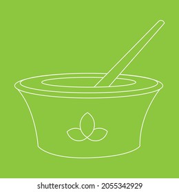container used to crush and grind dry herbs vector on a square green background