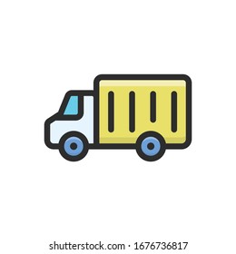 Container vector filled color outline icon. 