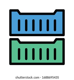 container vector flat color icon 
