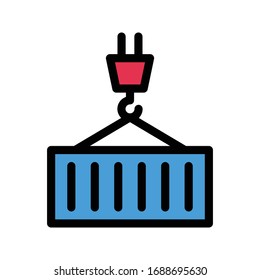 container vector flat color icon 