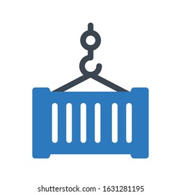 container vector glyph color icon 
