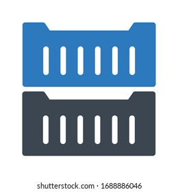 container vector glyph color icon 