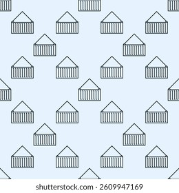 Container vector minimal seamless pattern in thin line style