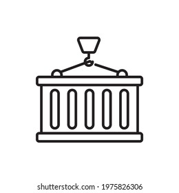 Container vector outline icon style illustration. EPS 10 File