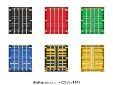 Container vector set in six different colors